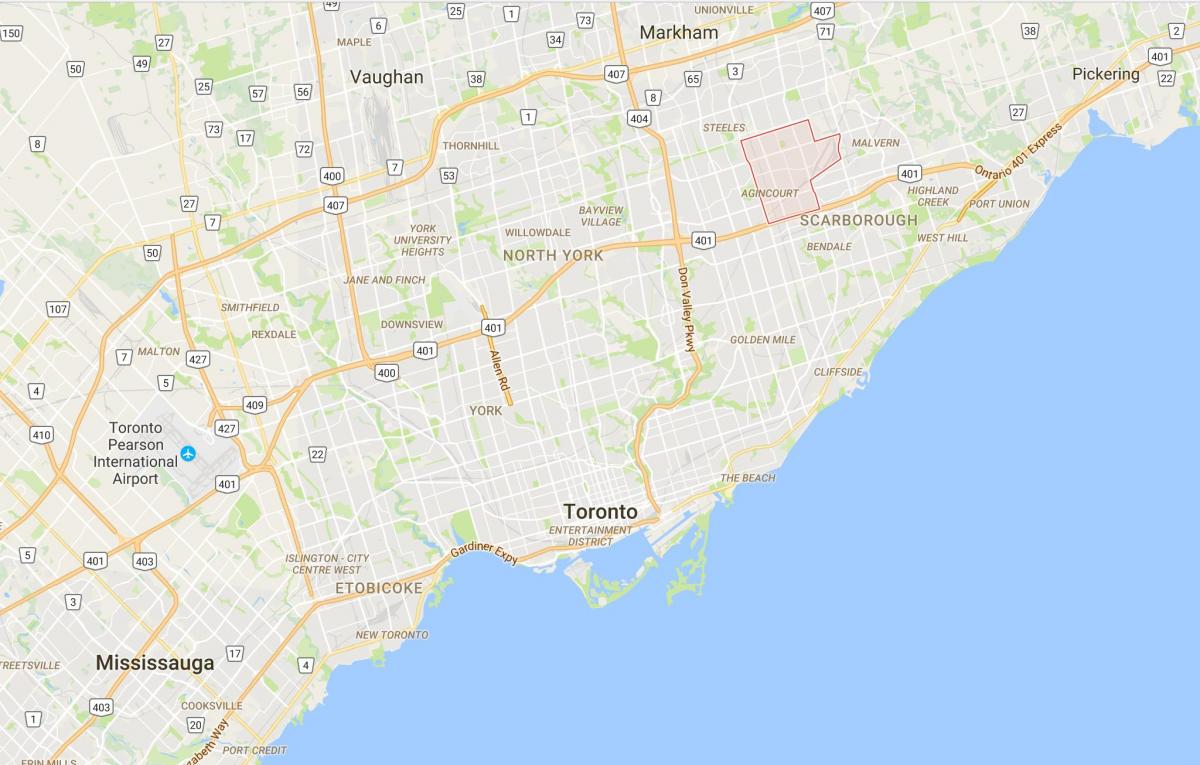 Mapa Agincourtu district Toronto