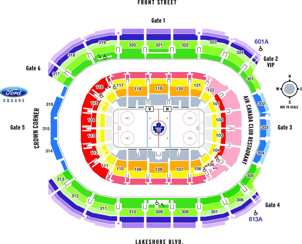 Mapa Air Canada Centre - ACC