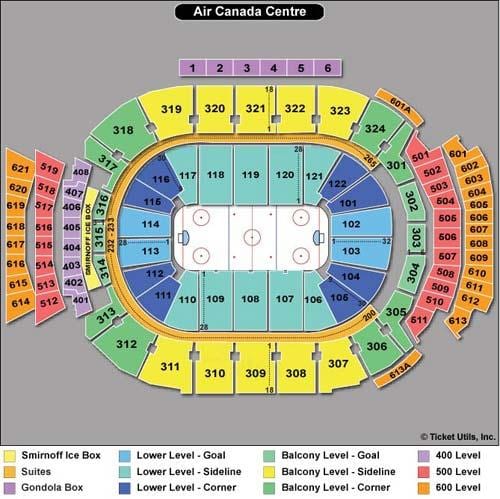 Mapa Air Canada Centre sezení - ACC