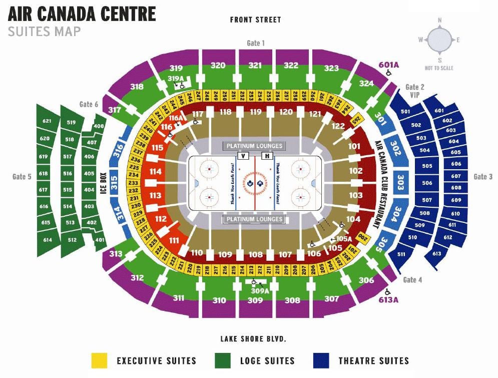 Mapa Air Canada Centre suites - ACC