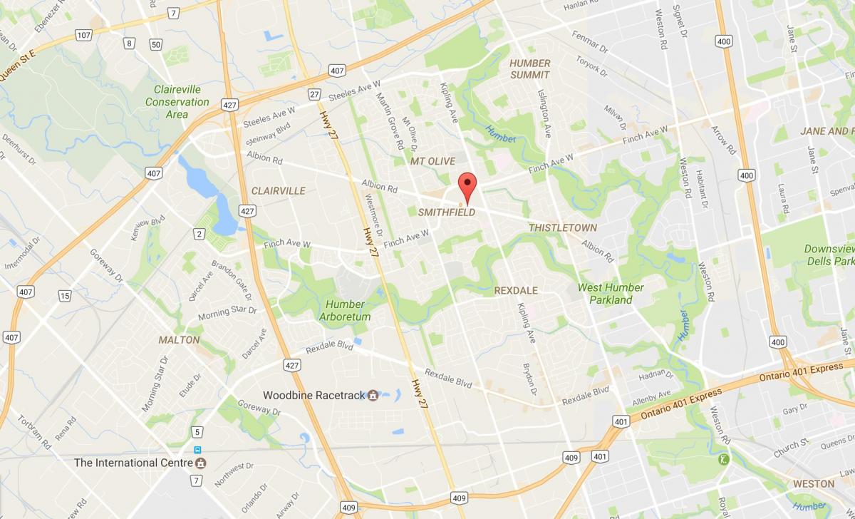 Mapa Albion road Toronto