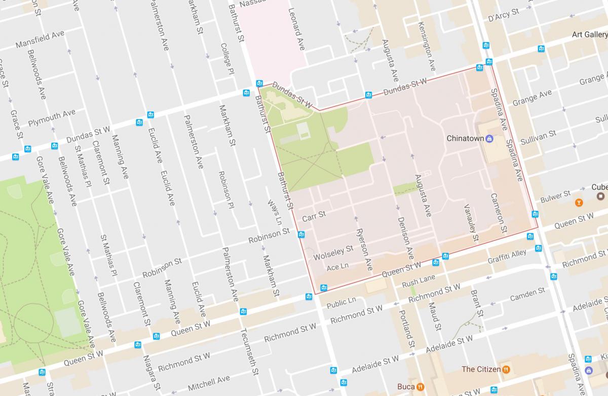 Mapa Alexandra park sousedství Toronta