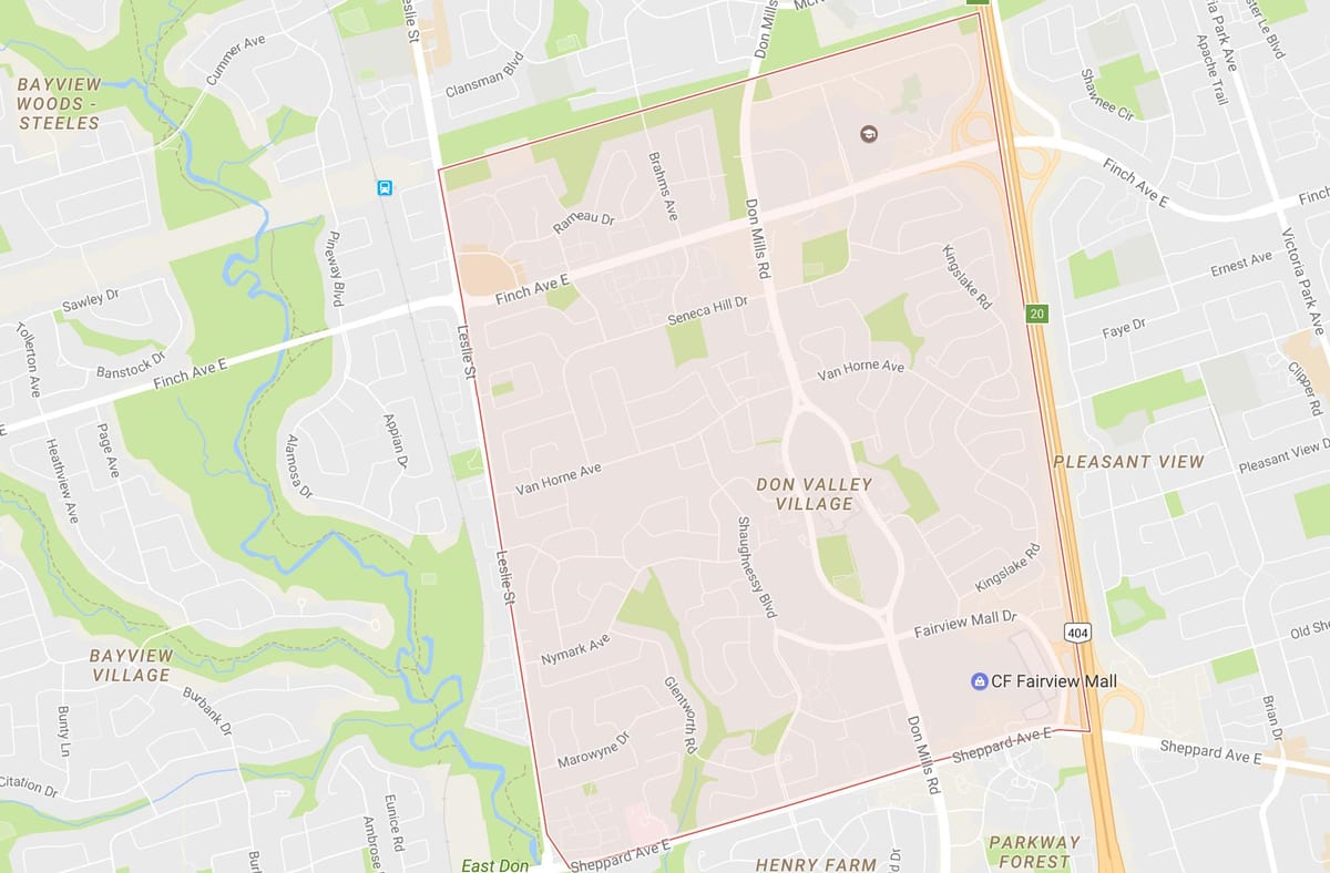 Mapa Arašídové sousedství Toronta