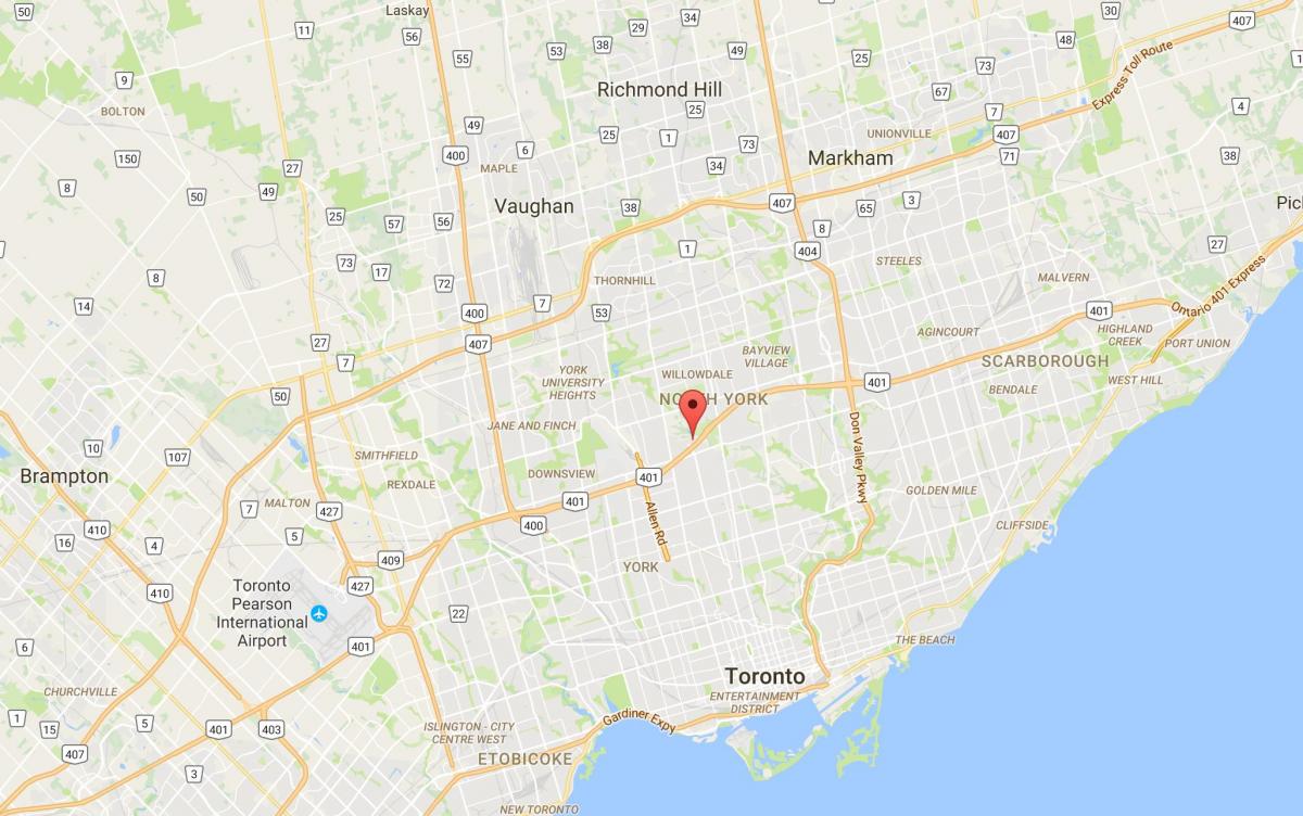 Mapa Armour Heights district Toronto
