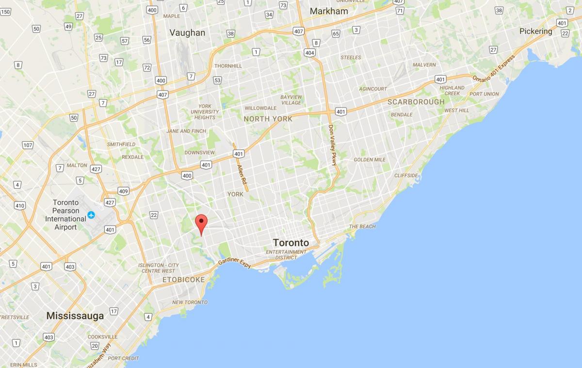 Mapa Baby Point district Toronto