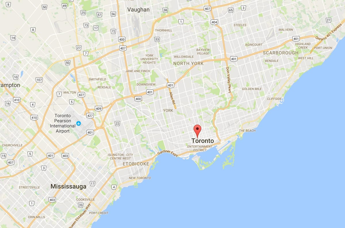 Mapa Baldwin Village Toronto