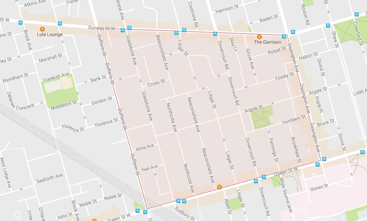 Mapa Beaconsfield Vesnice sousedství Toronta
