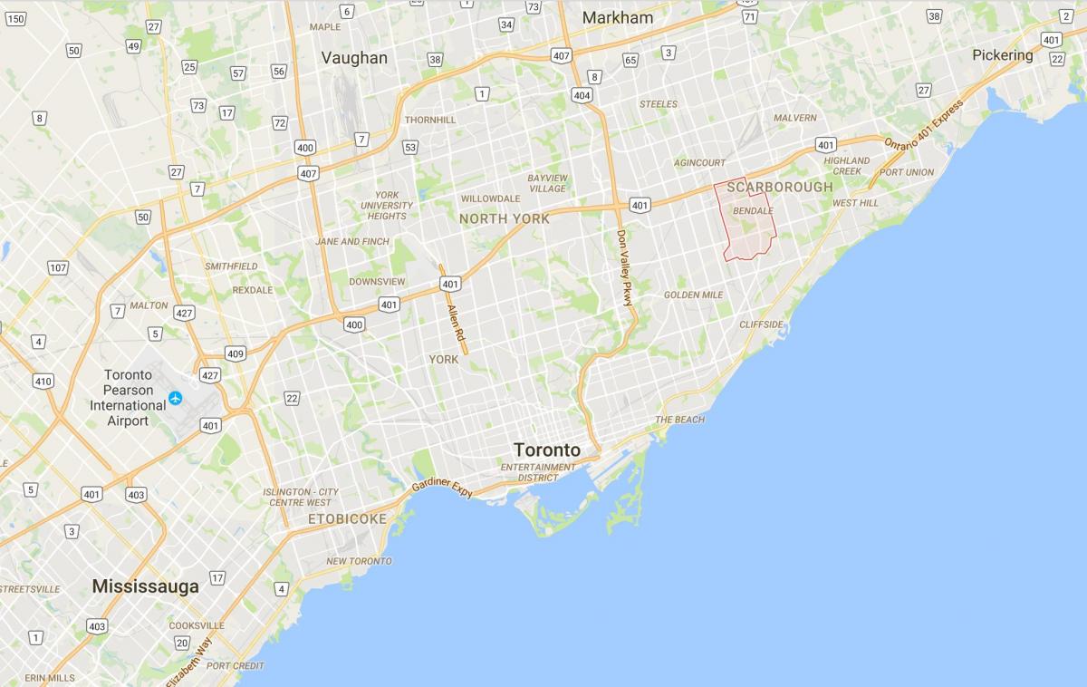Mapa Bendale district Toronto