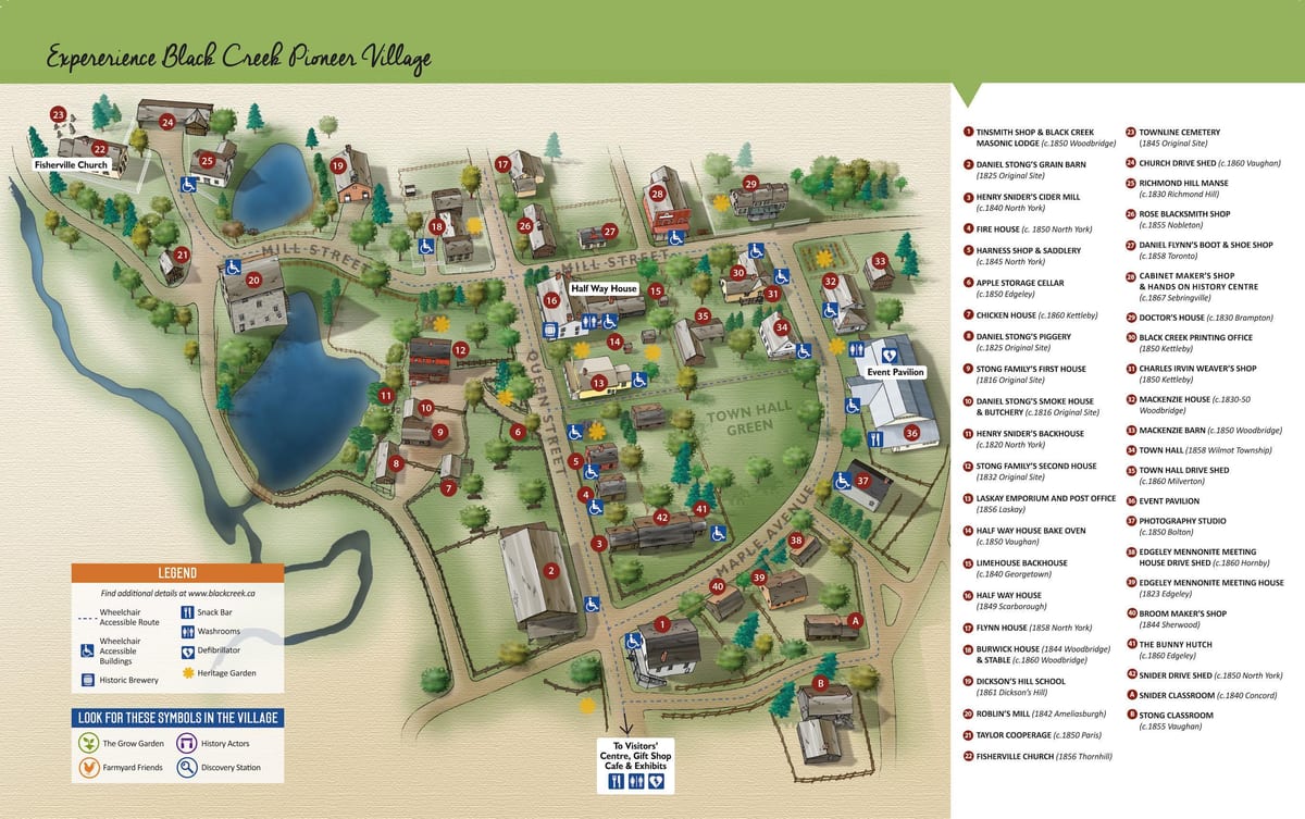 Mapa Black Creek Pioneer Village