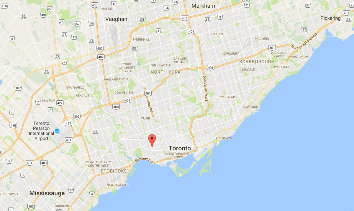 Mapa Brockton Village, Toronto