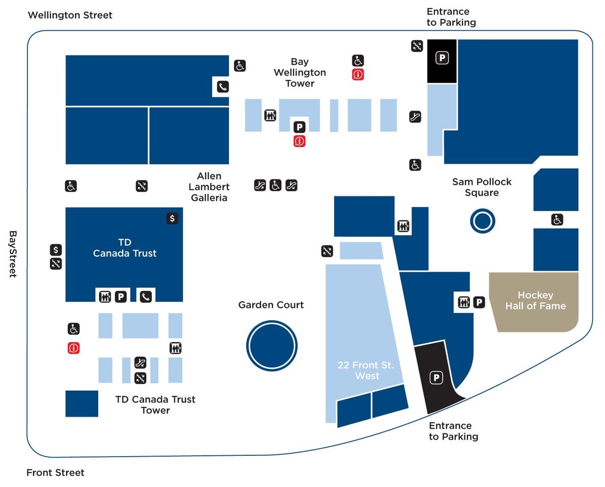 Mapa Brookfield Place Toronto shop