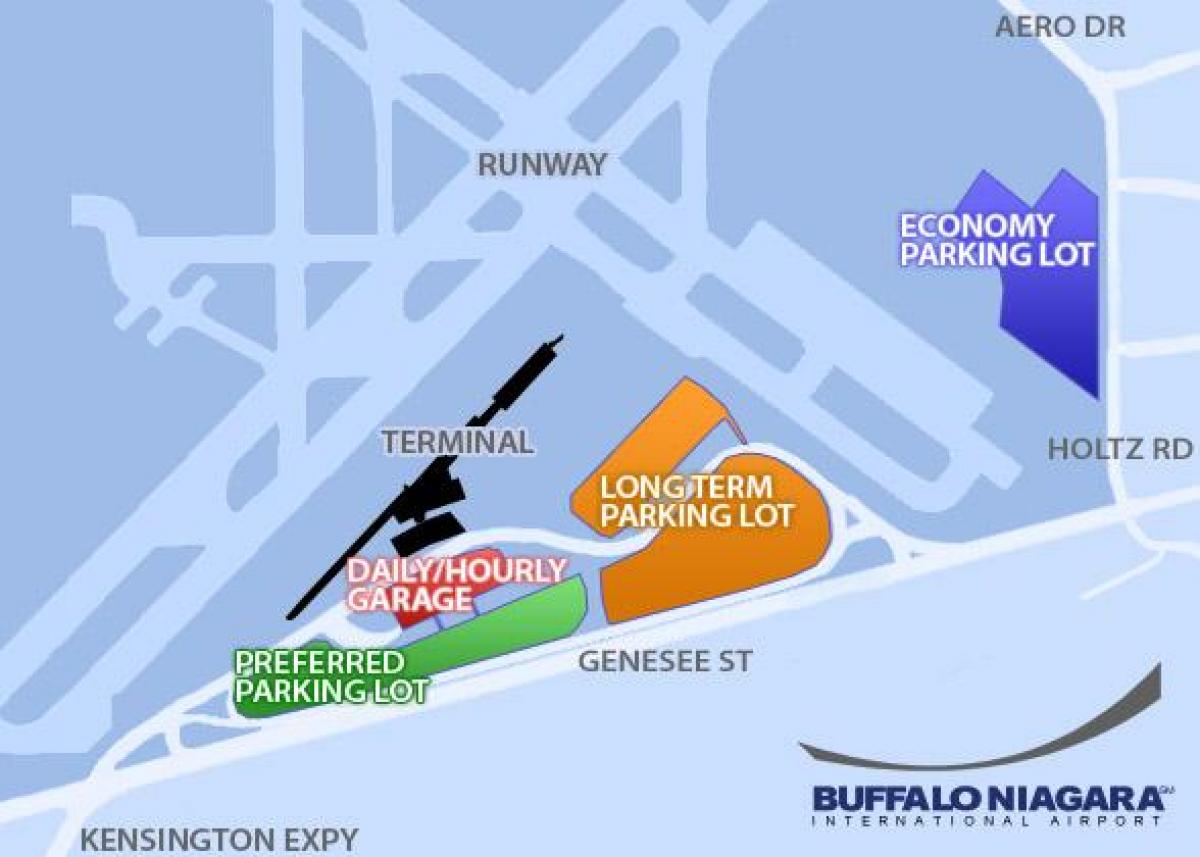 Mapa Buffalo Niagara airport parking
