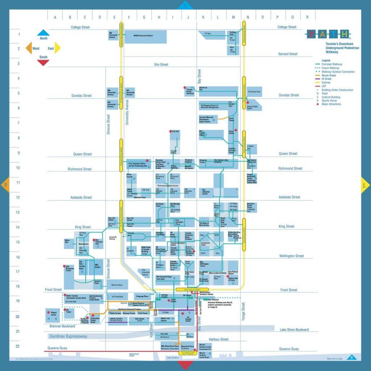 Mapa Cesty Financial District Toronto