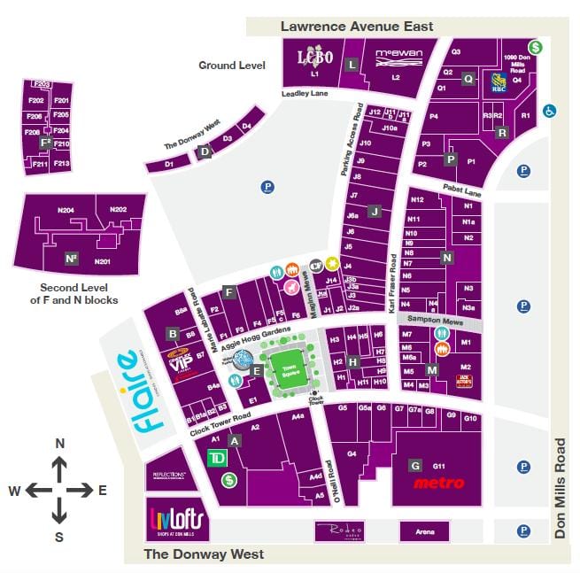 Mapa CF Obchody v Don Mills