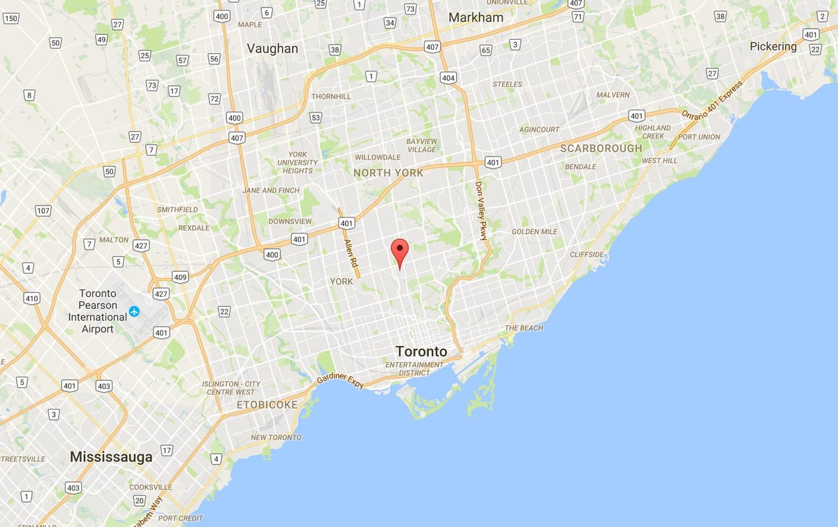 Mapa Chaplin Statky district Toronto