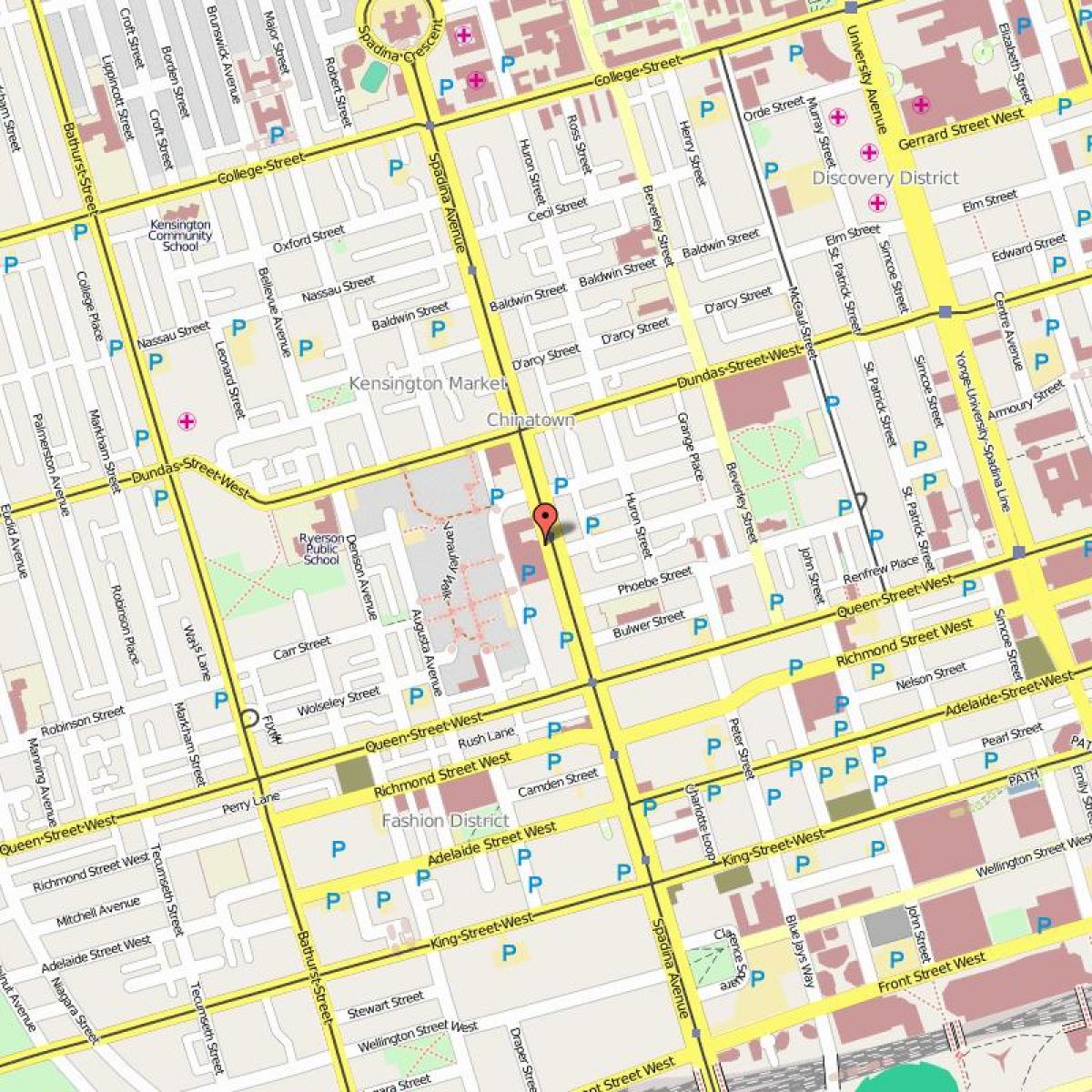 Mapa Chinatown v Toronto