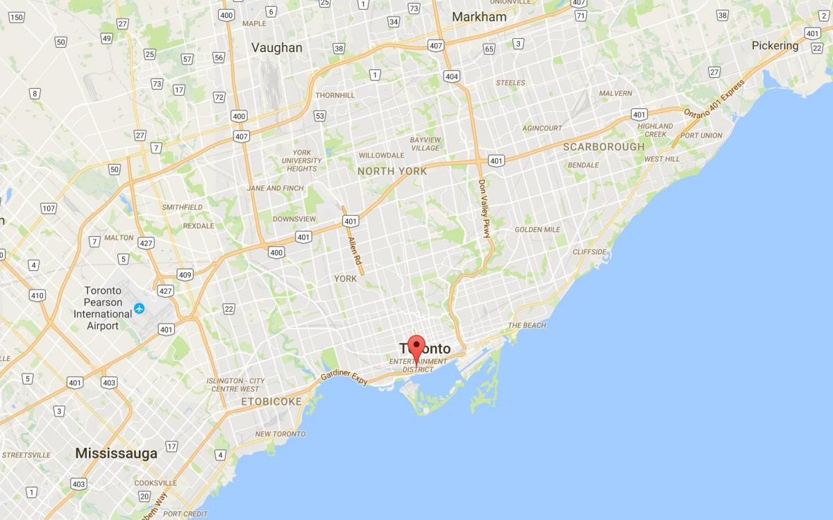 Mapa CityPlace district Toronto