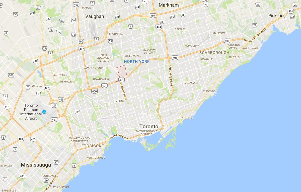 Mapa Clanton Park, Toronto