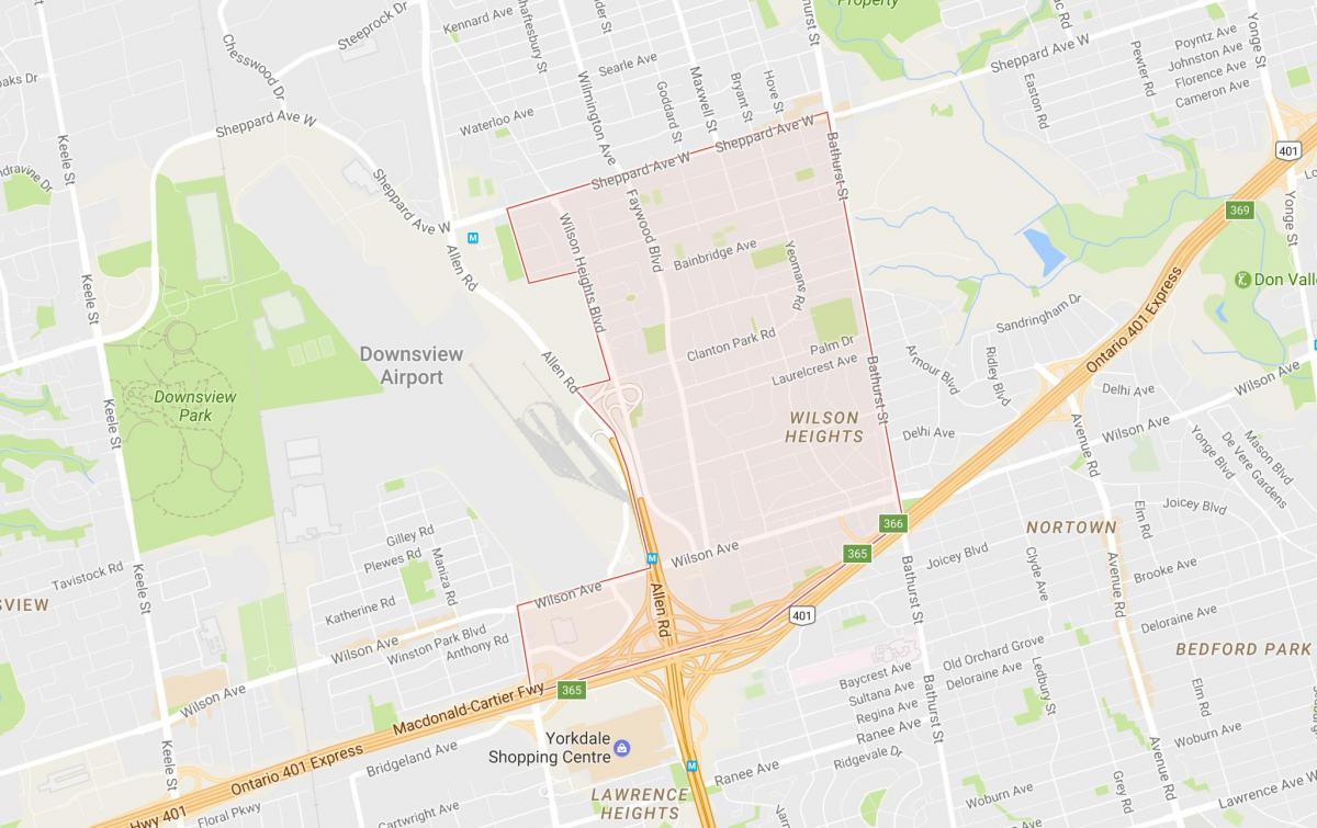 Mapa Clanton Park sousedství Toronta