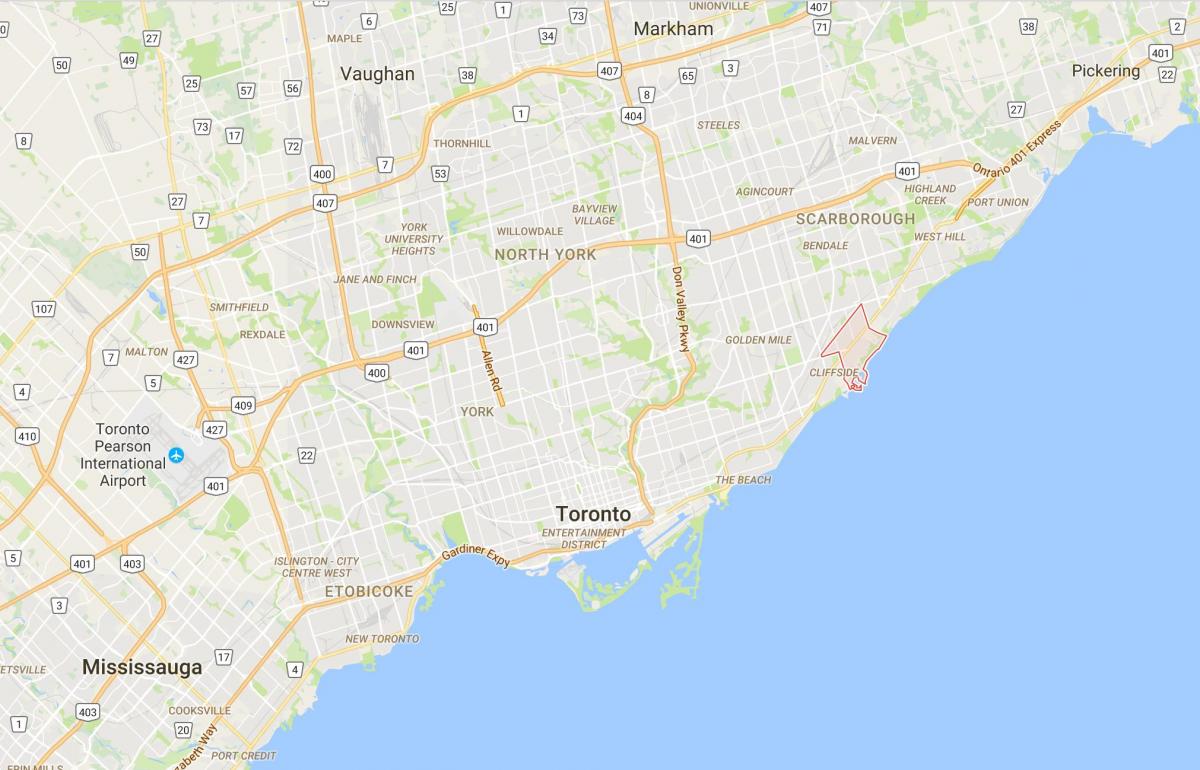 Mapa Cliffcrest district Toronto
