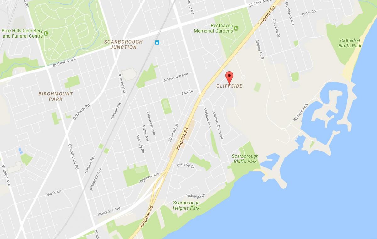 Mapa Cliffside sousedství Toronta