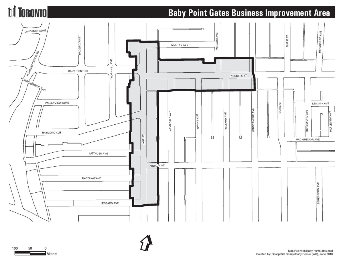 Mapa Dítě bodu brány Toronto