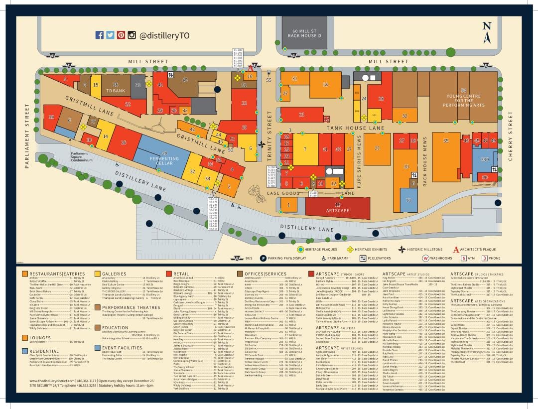 Mapa Distillery District v Toronto