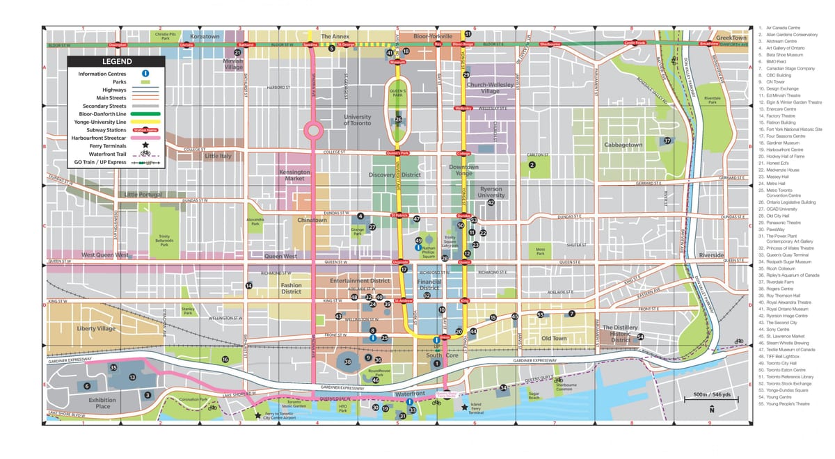 Mapa Centra města Toronto
