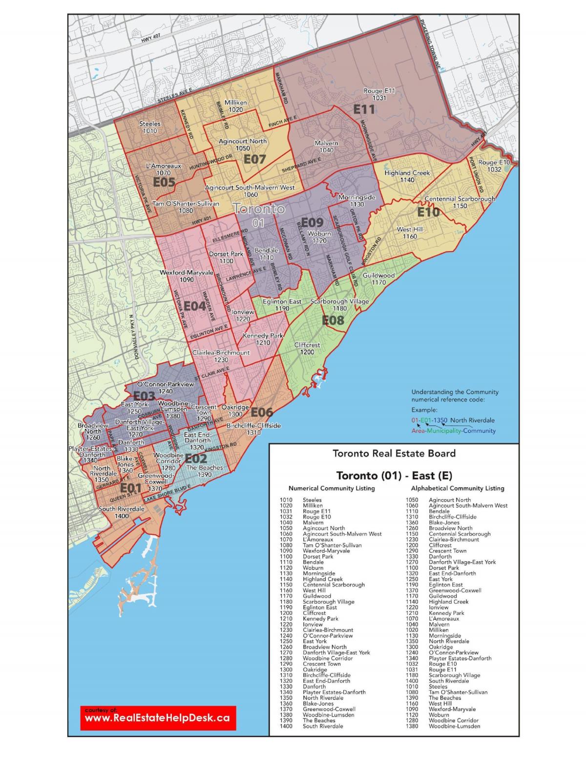 Mapa east Toronto