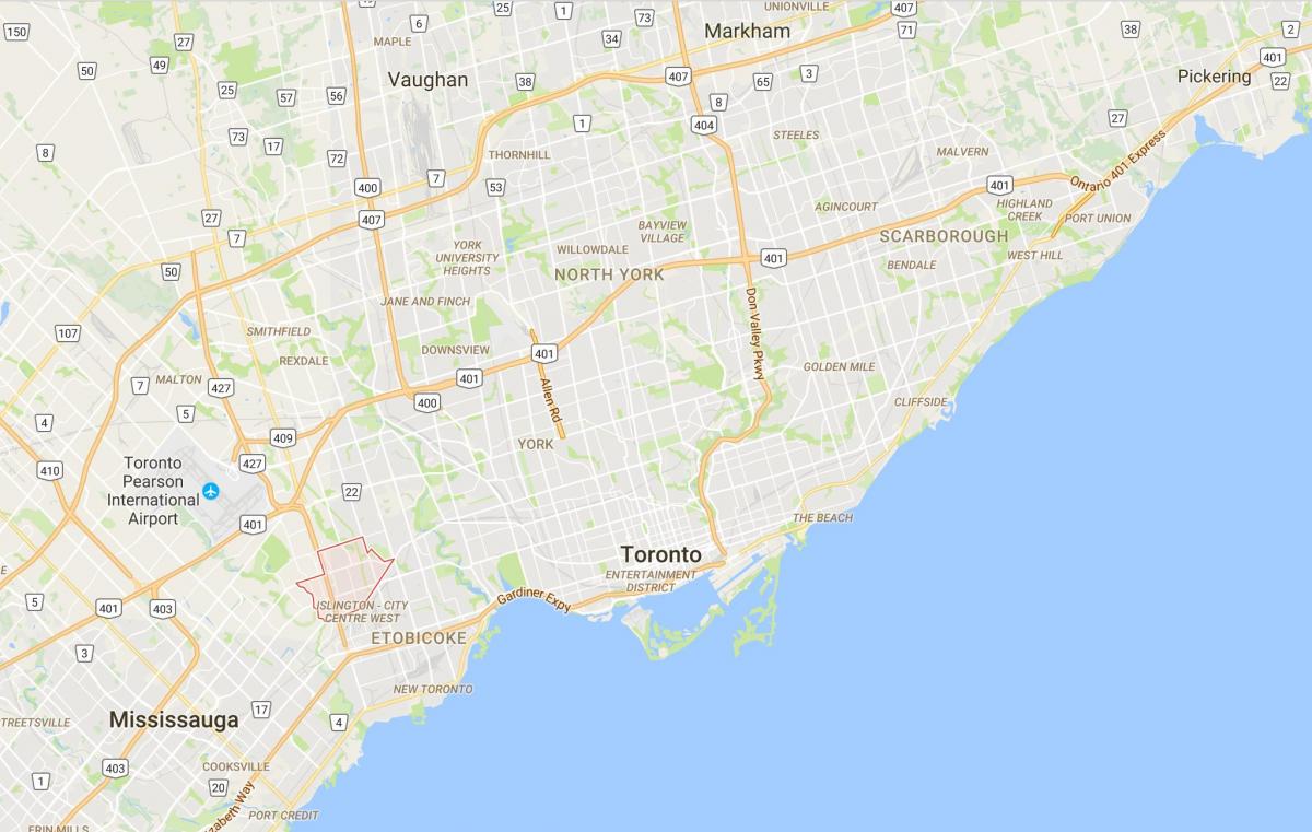Mapa Eatonville district Toronto