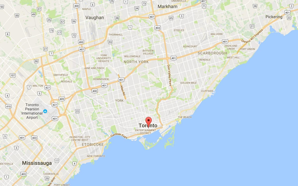 Mapa Financial District Toronto