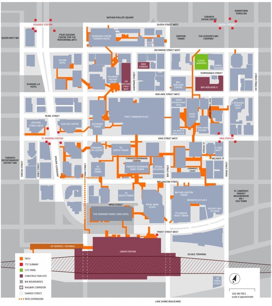 Mapa financial district Toronto