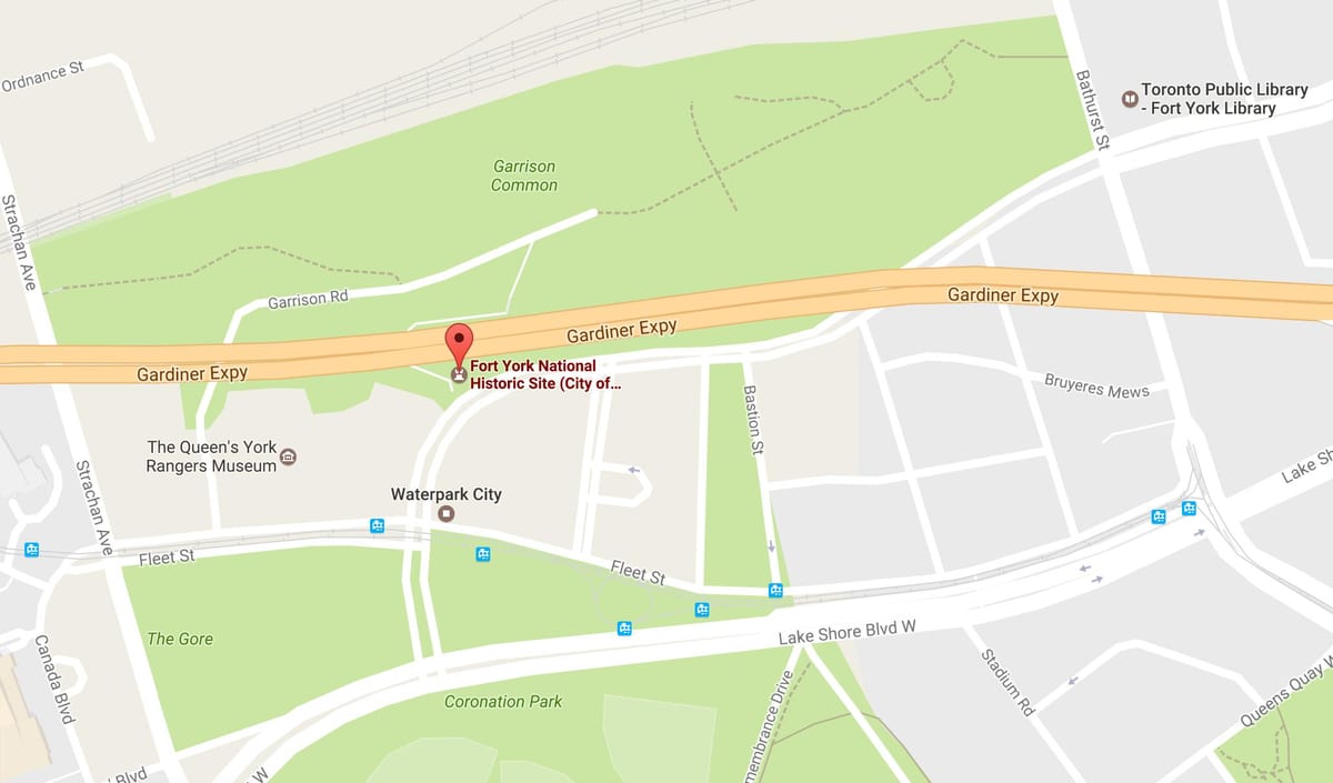 Mapa Fort York sousedství Toronta