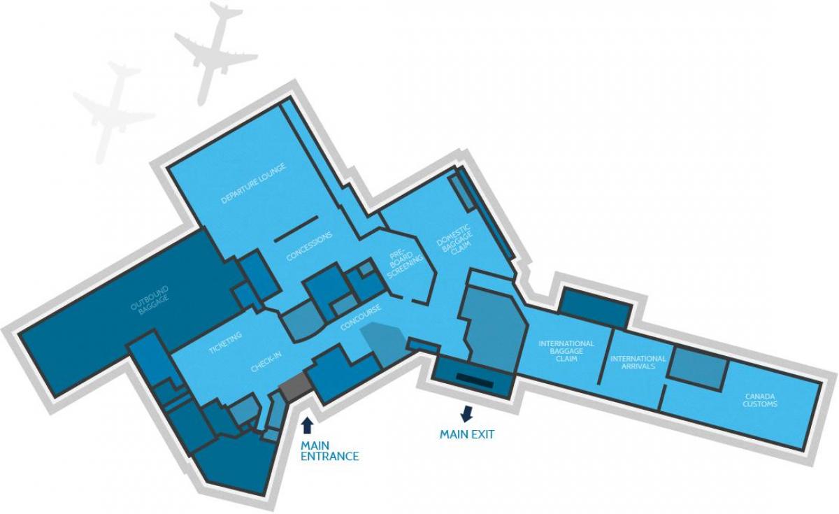 Mapa Hamilton letiště terminál