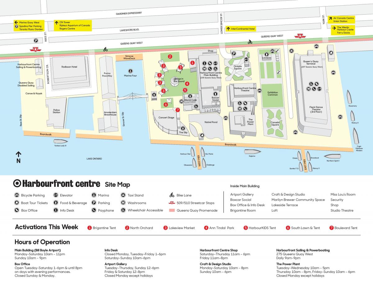 Mapa Harbourfront centre parkoviště