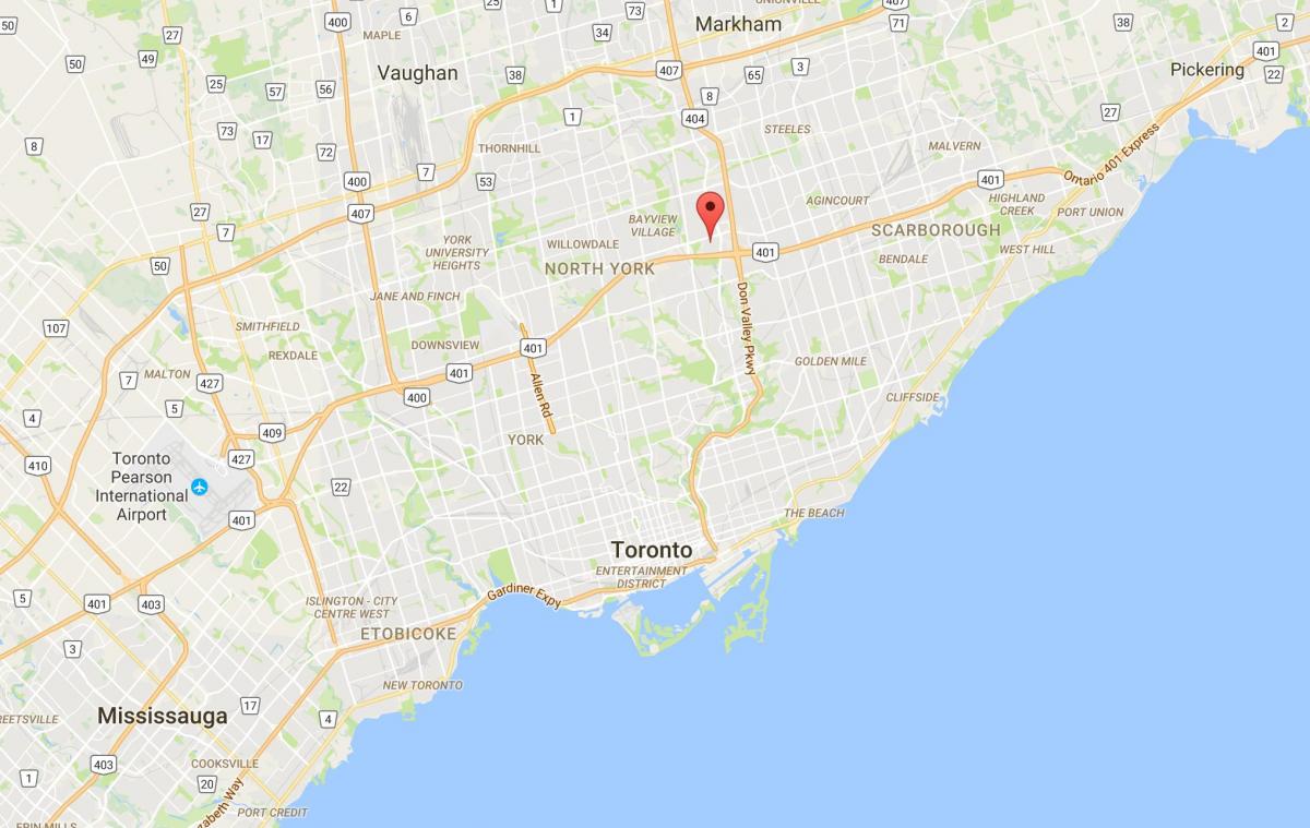 Mapa Henry Farmě district Toronto