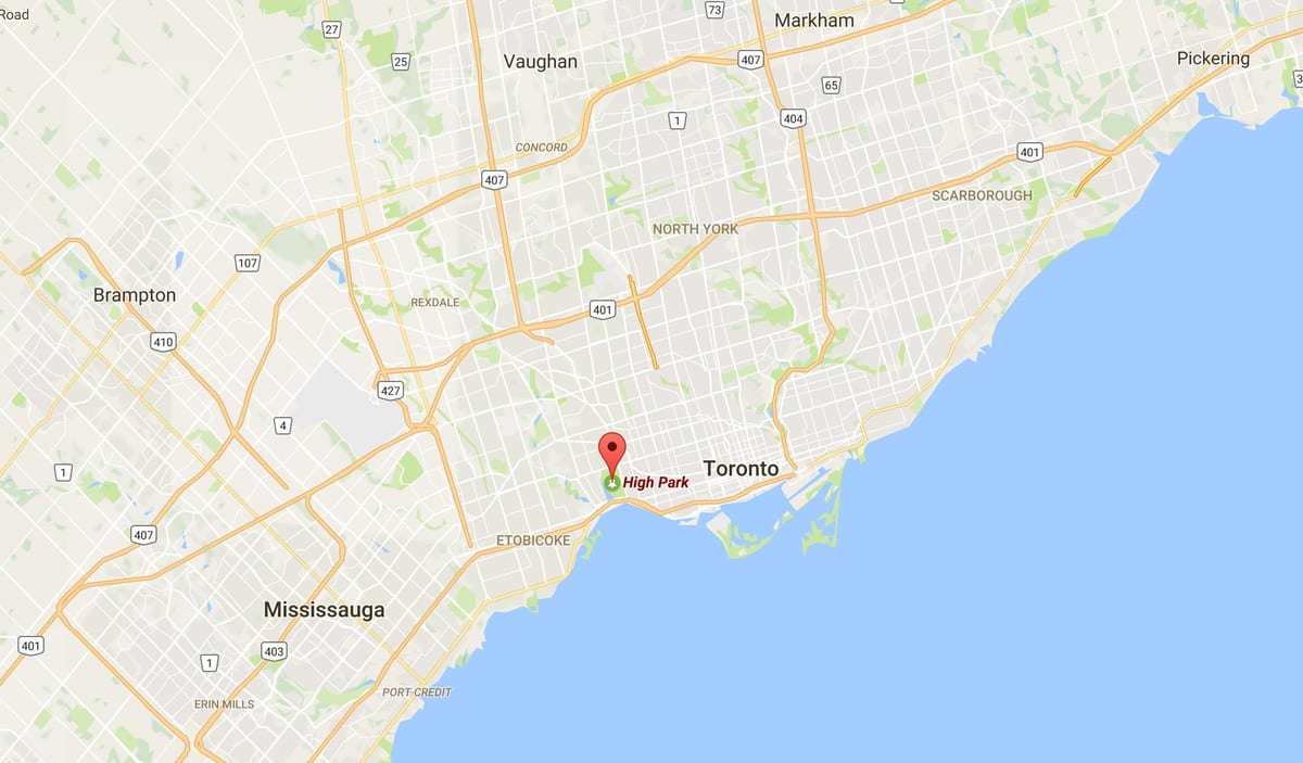Mapa High Park v Toronto