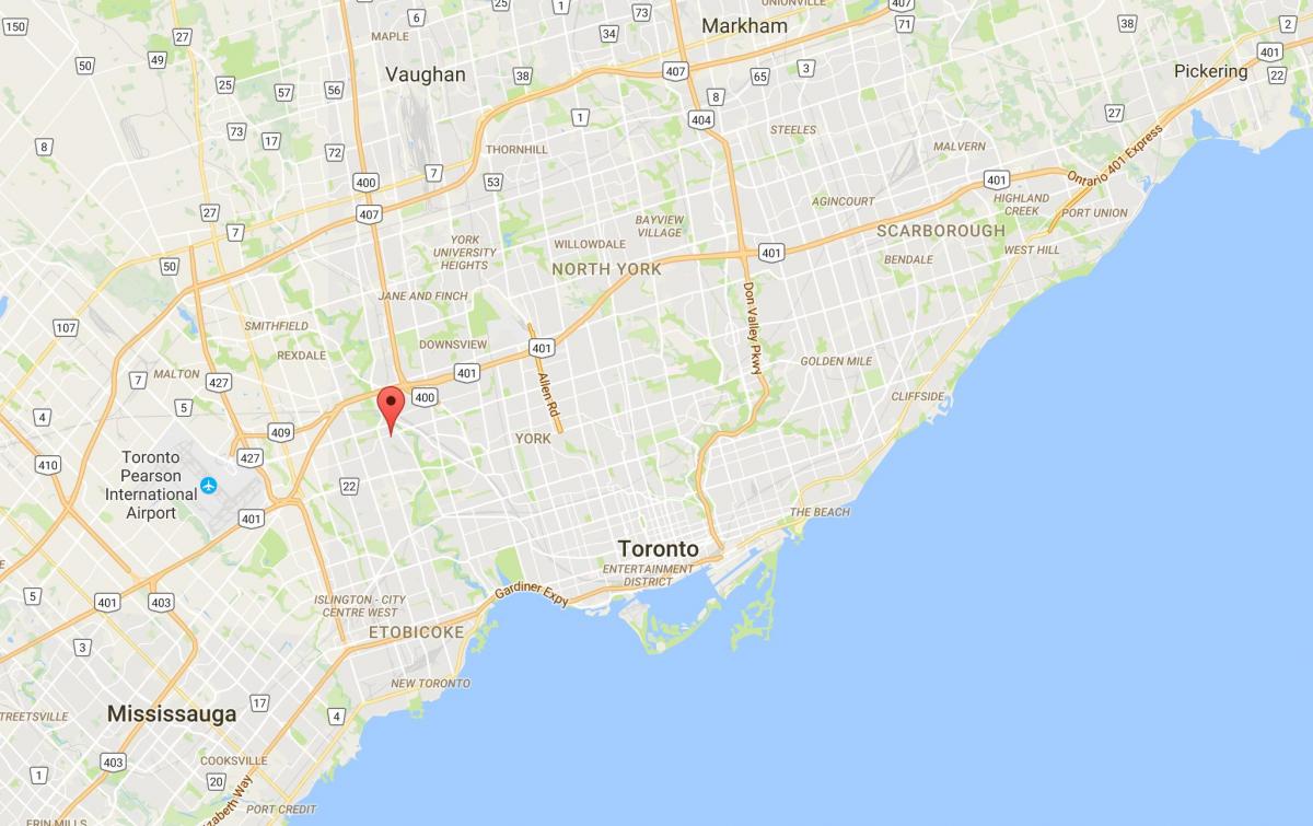 Mapa Humber Heights – Westmount district Toronto