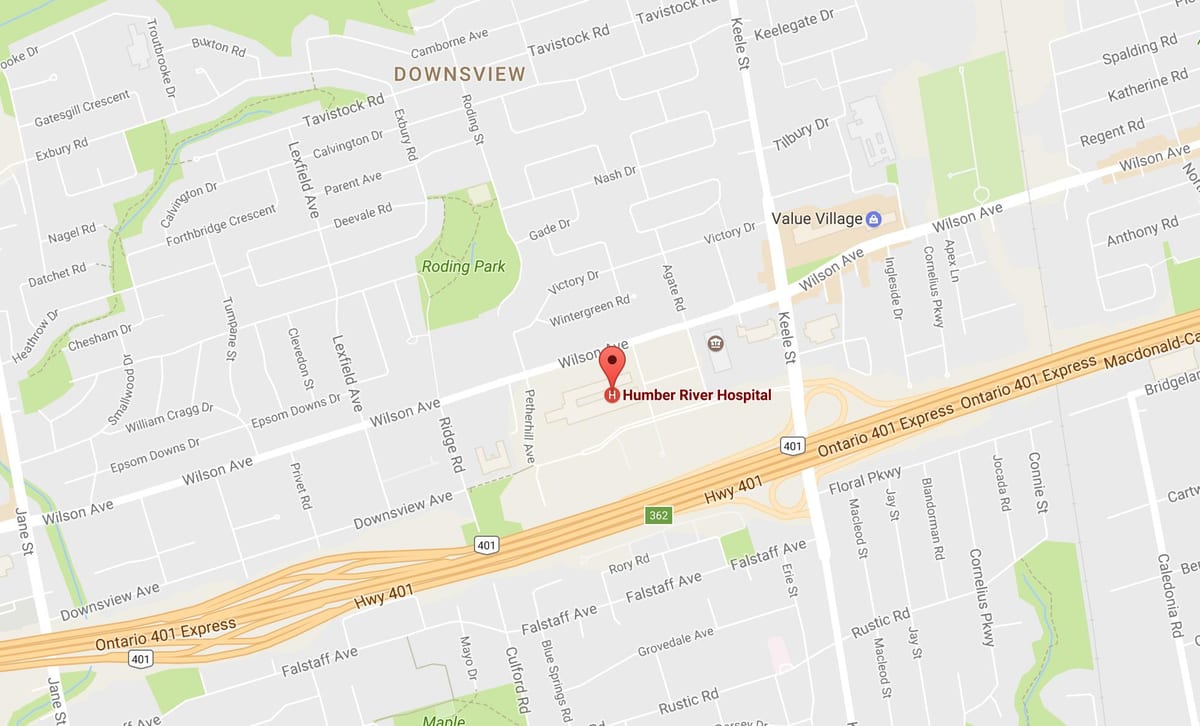 Mapa Humber River Nemocnice
