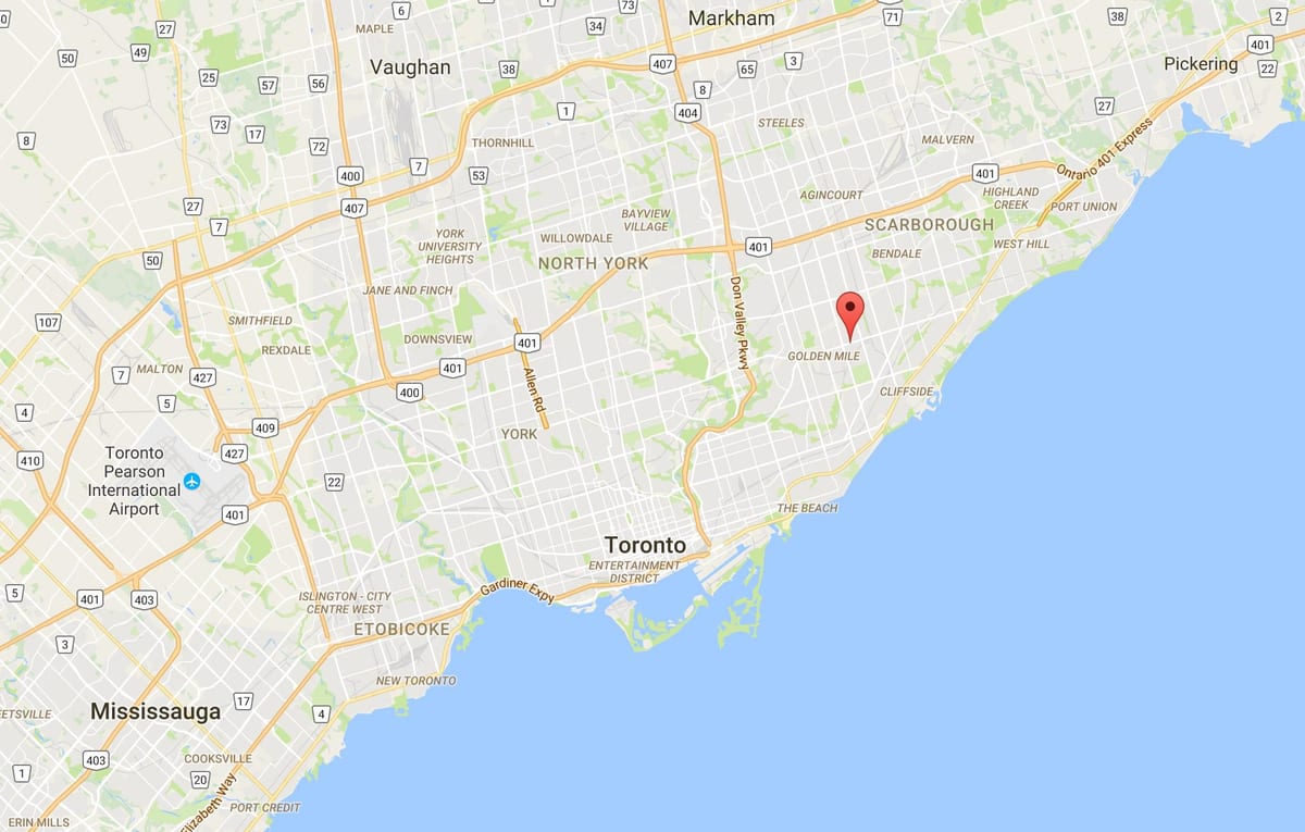 Mapa Ionview district Toronto