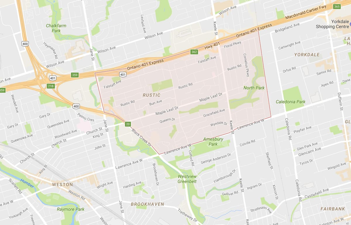 Mapa Javor Leafneighbourhood Toronto
