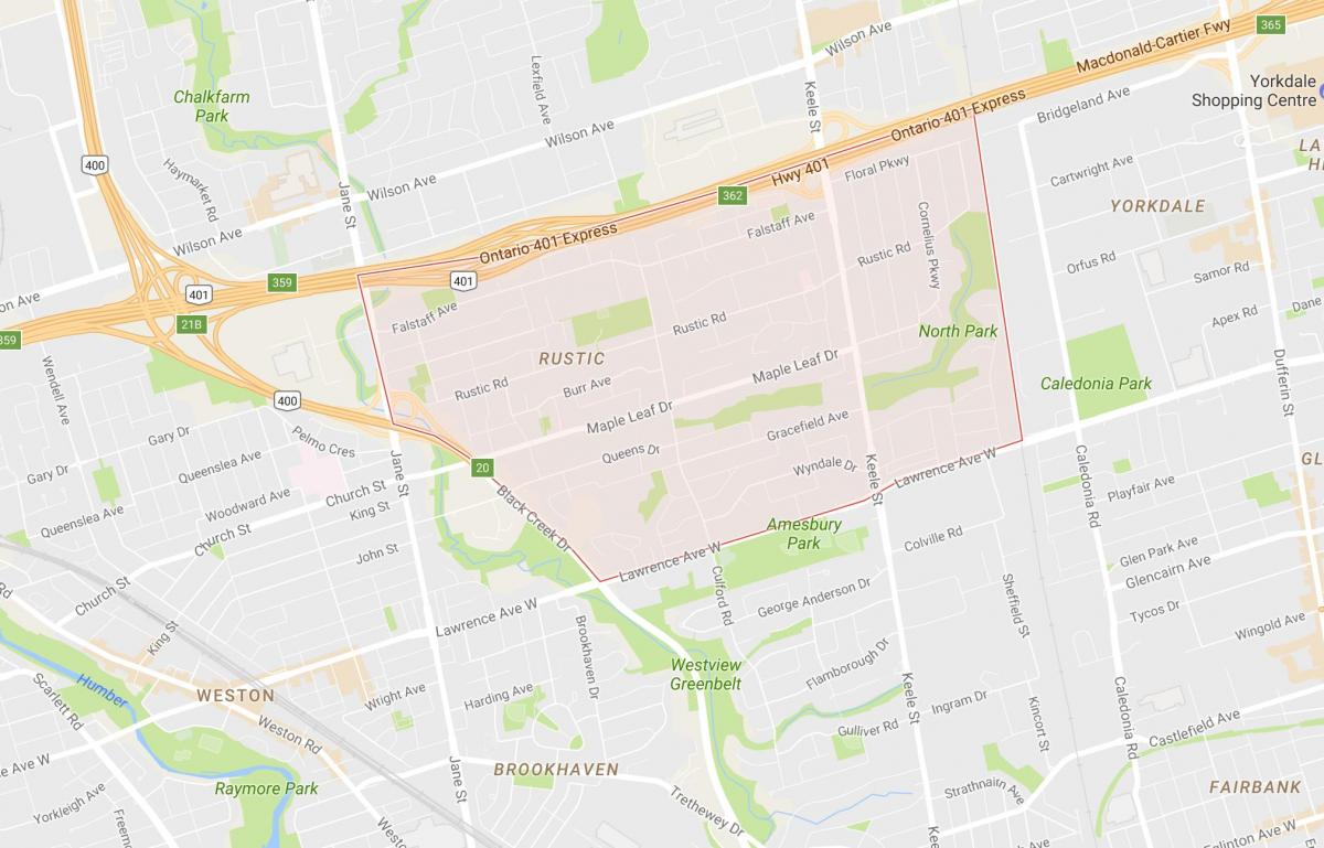 Mapa Javor Leafneighbourhood Toronto