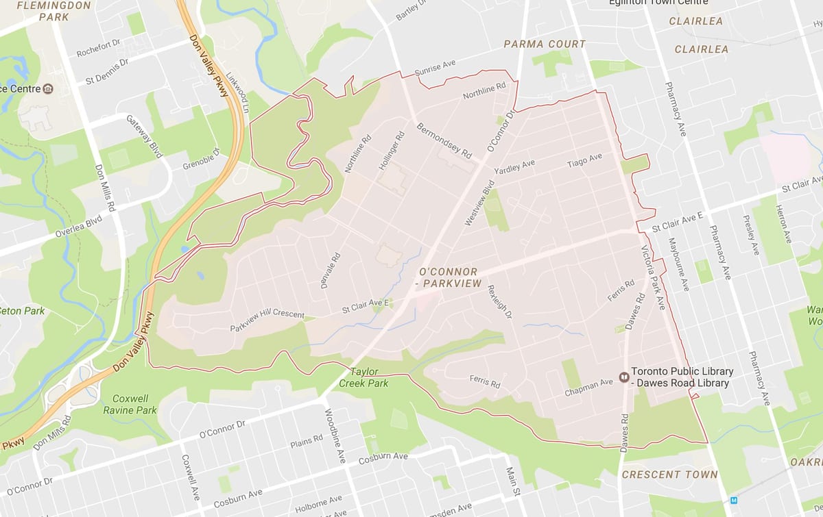 Mapa koňských stezek v okolí Toronta