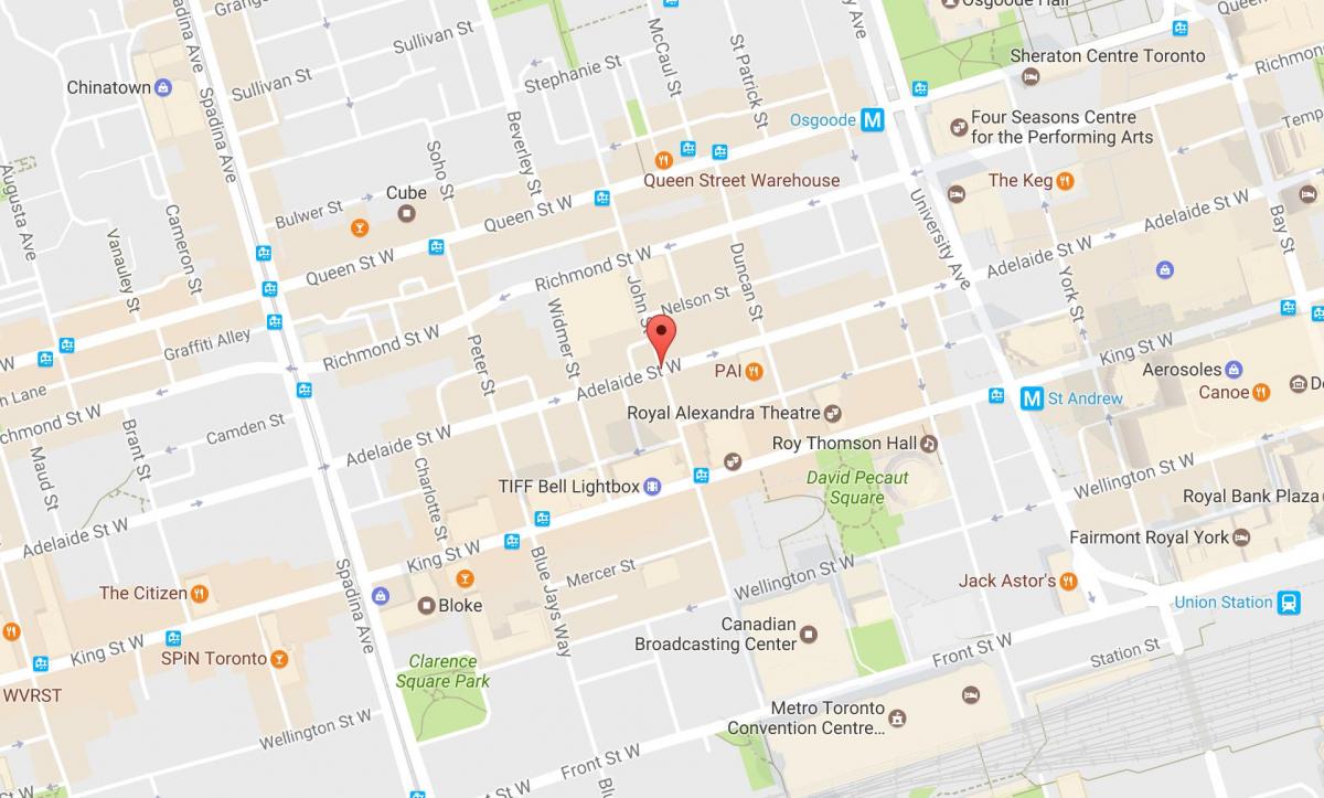 Mapa John street, Toronto