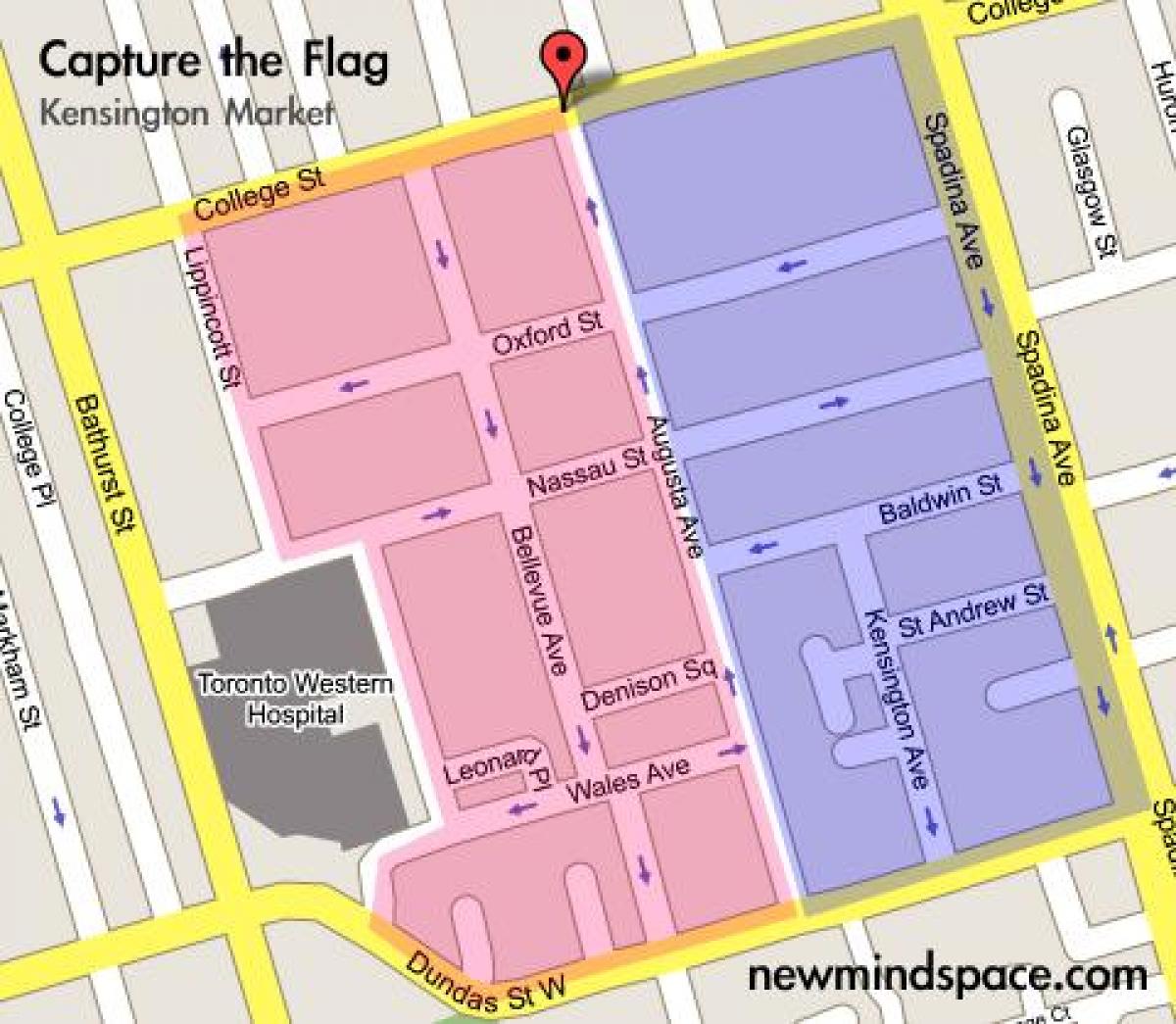 Mapa Kensington Market, Toronto City