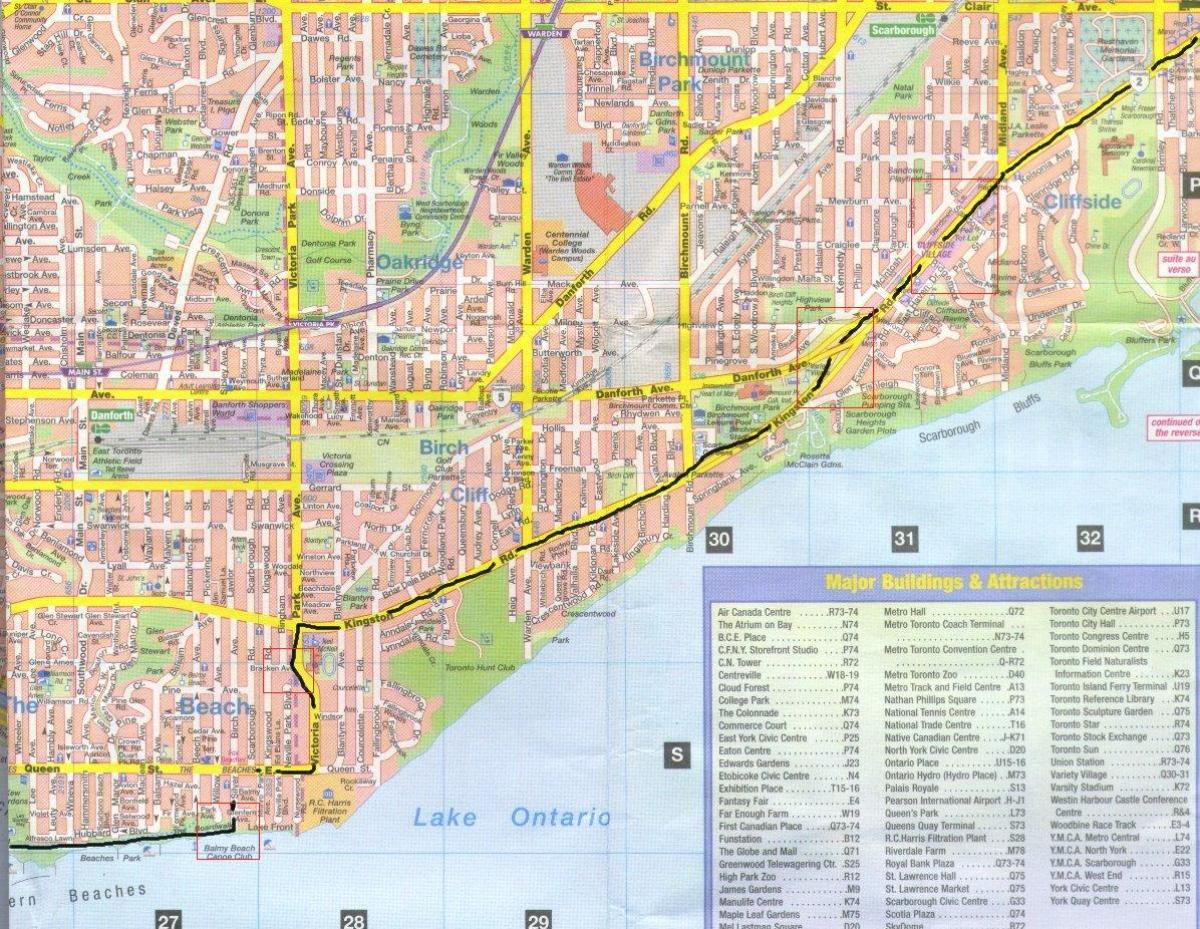 Mapa Kingston road Ontarion