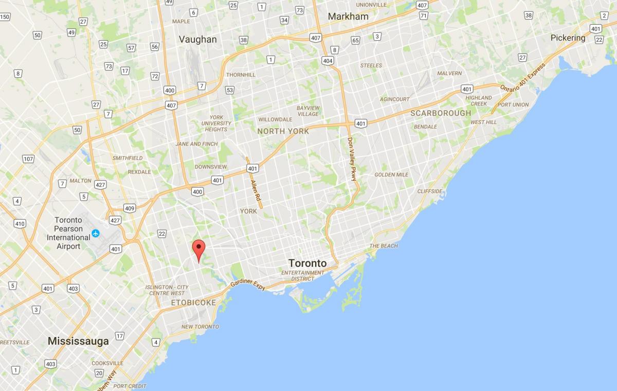 Mapa Kingsway district Toronto
