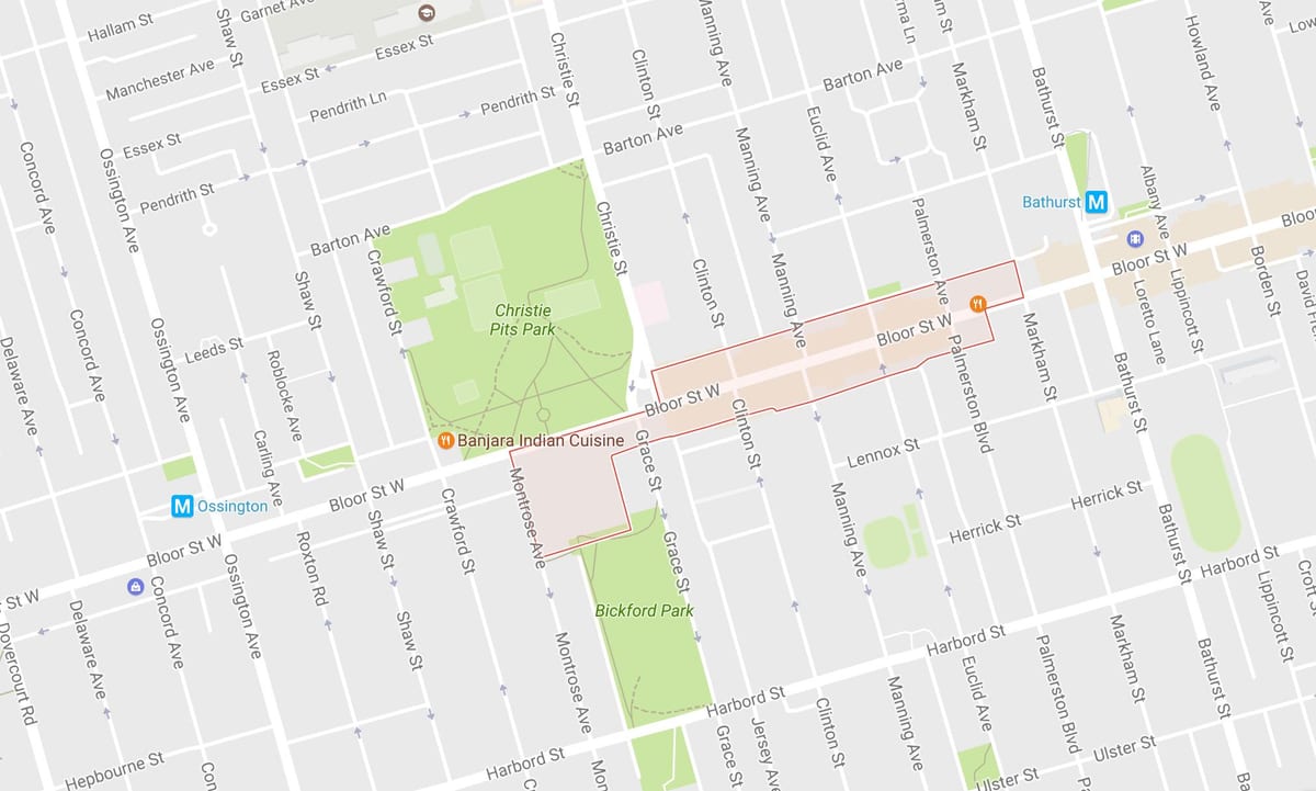 Mapa korejské čtvrti v sousedství Toronta