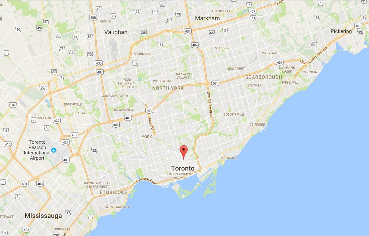 Mapa Kostel a Wellesley, Toronto district