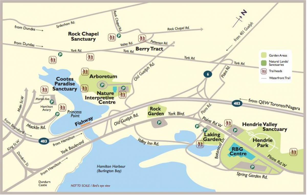 Mapa Královská botanická zahrada Toronto
